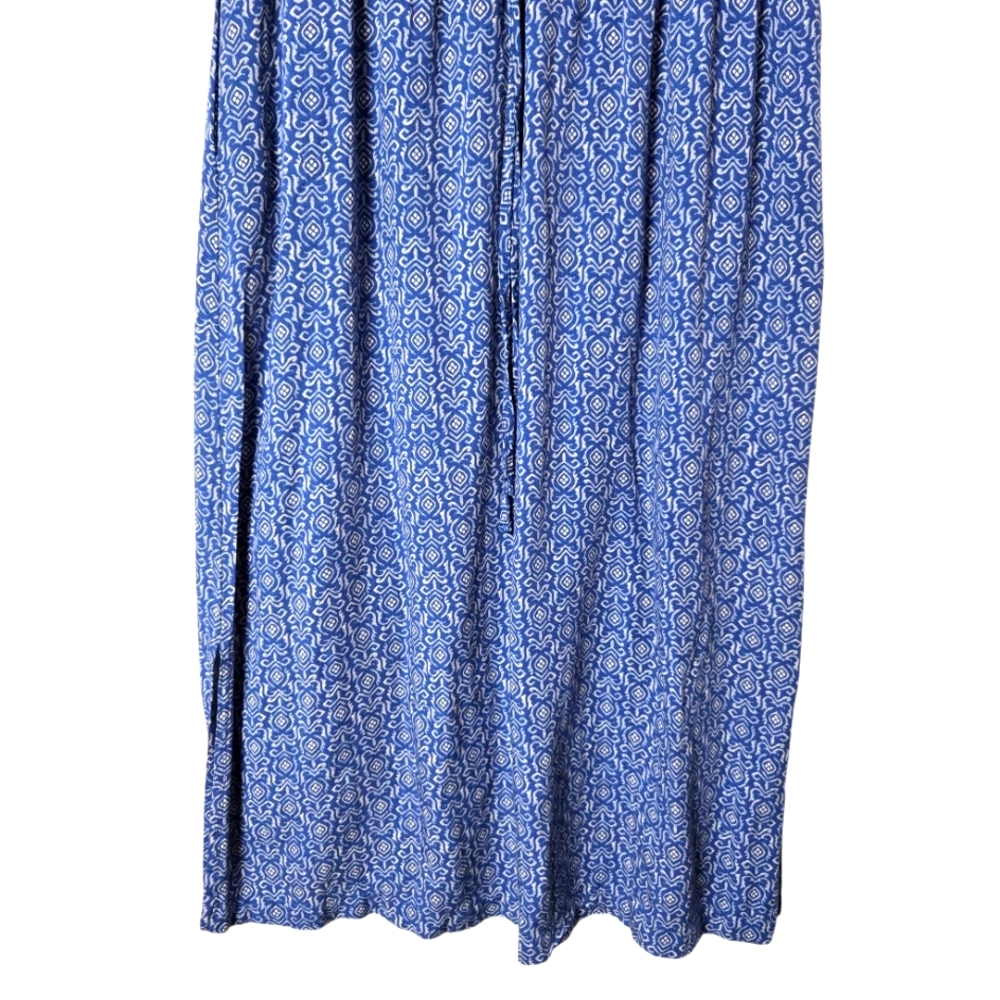 Lucky Brand Boho Midi Shirt Dress Blue Button Front Elastic Waist Size Small - Picture 7 of 15